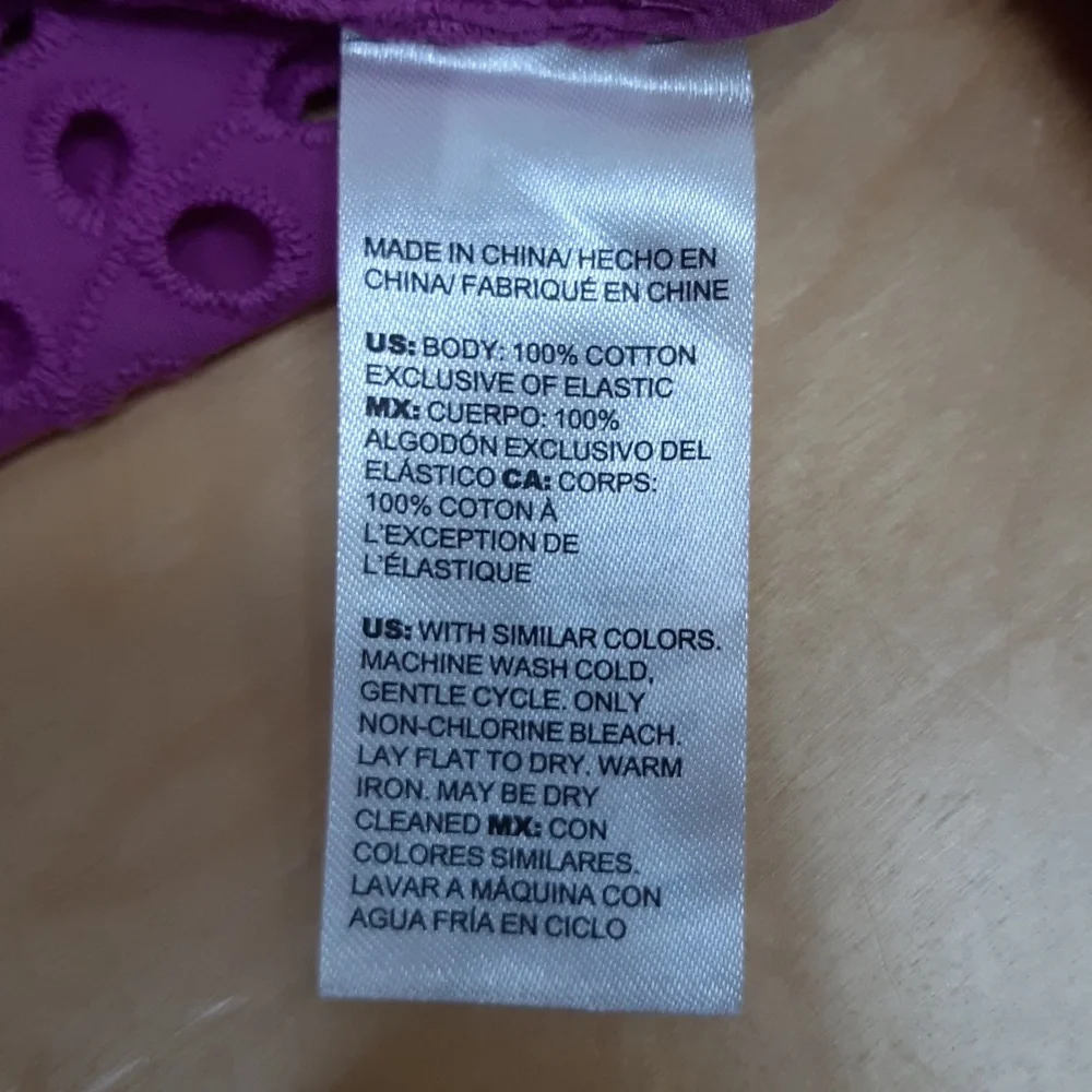 Chico's Magenta Open Eyelet Blouse - Picture 7 of 7